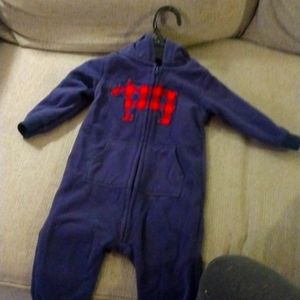18 month blue long sleeve zip up onezie